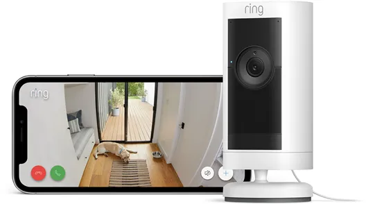 Ring Stick Up Cam Pro Venkovní bezpečnostní kamera s napájecím adaptérem, bílá