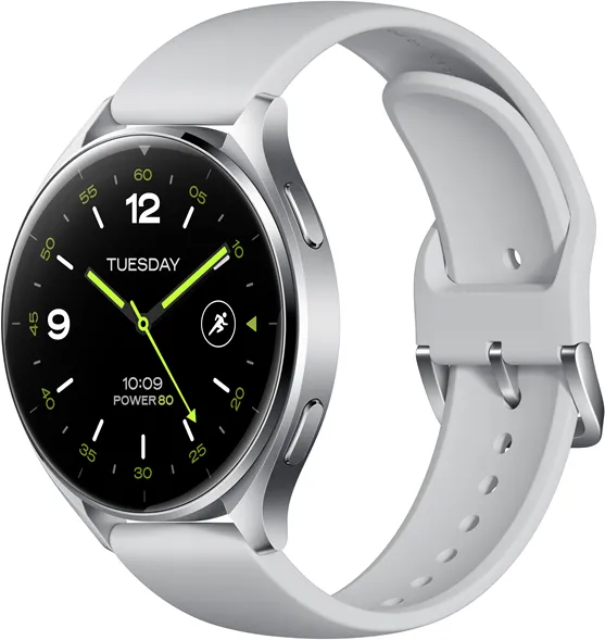 Xiaomi Watch 2 - Stříbrné pouzdro s šedým TPU řemínkem
