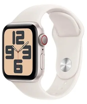 Apple Watch SE GPS + Cellular 40mm - Starlight Hliníkové pouzdro s řemínkem Starlight Sport - S/M